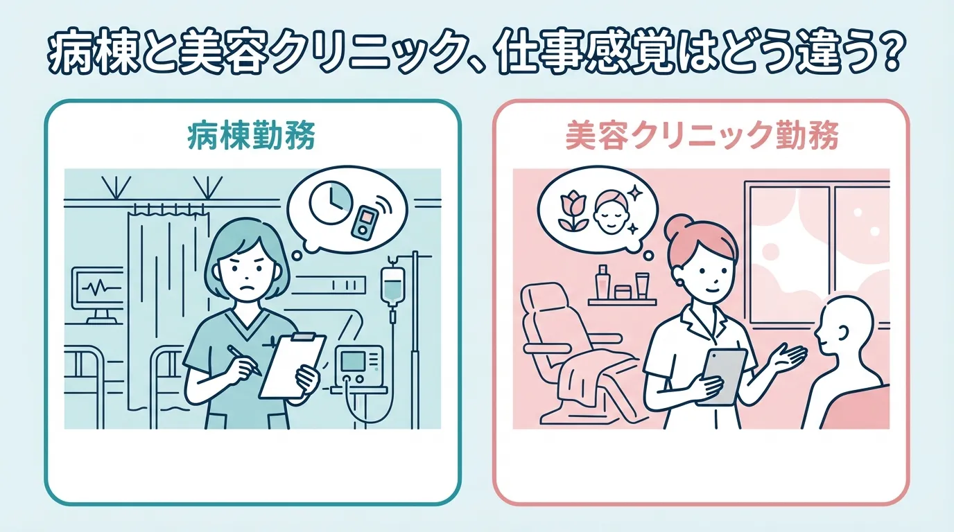 病棟と美容クリニック。仕事感覚はどう違う？