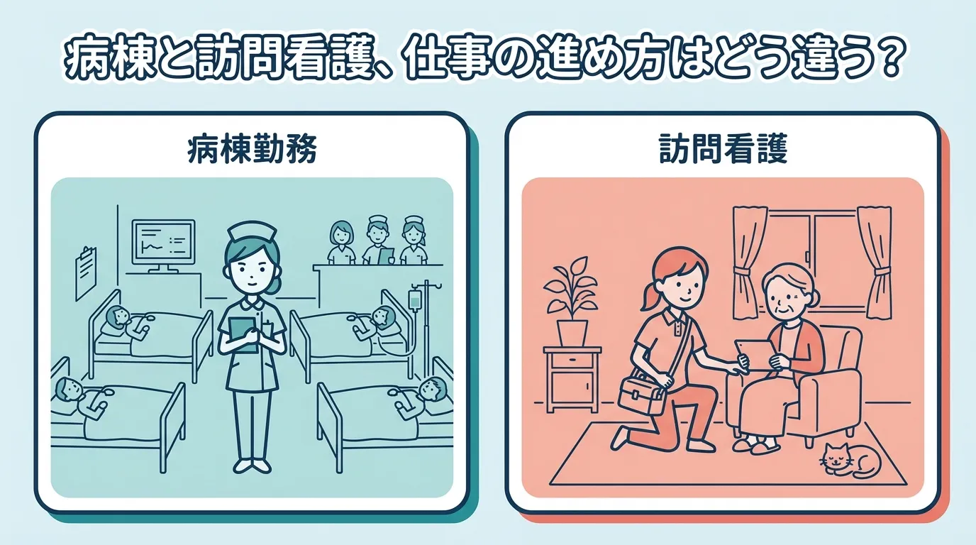 病棟と訪問看護、仕事の進め方はどう違う？