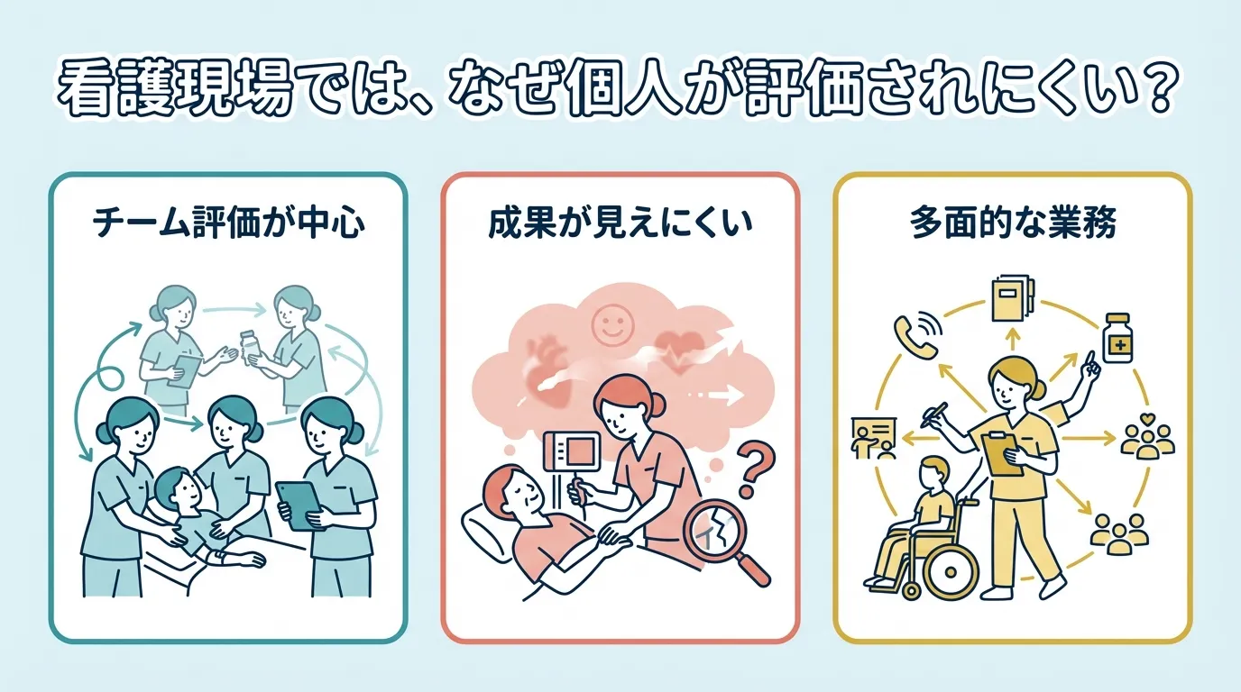 看護現場では、なぜ個人が評価されにくい？