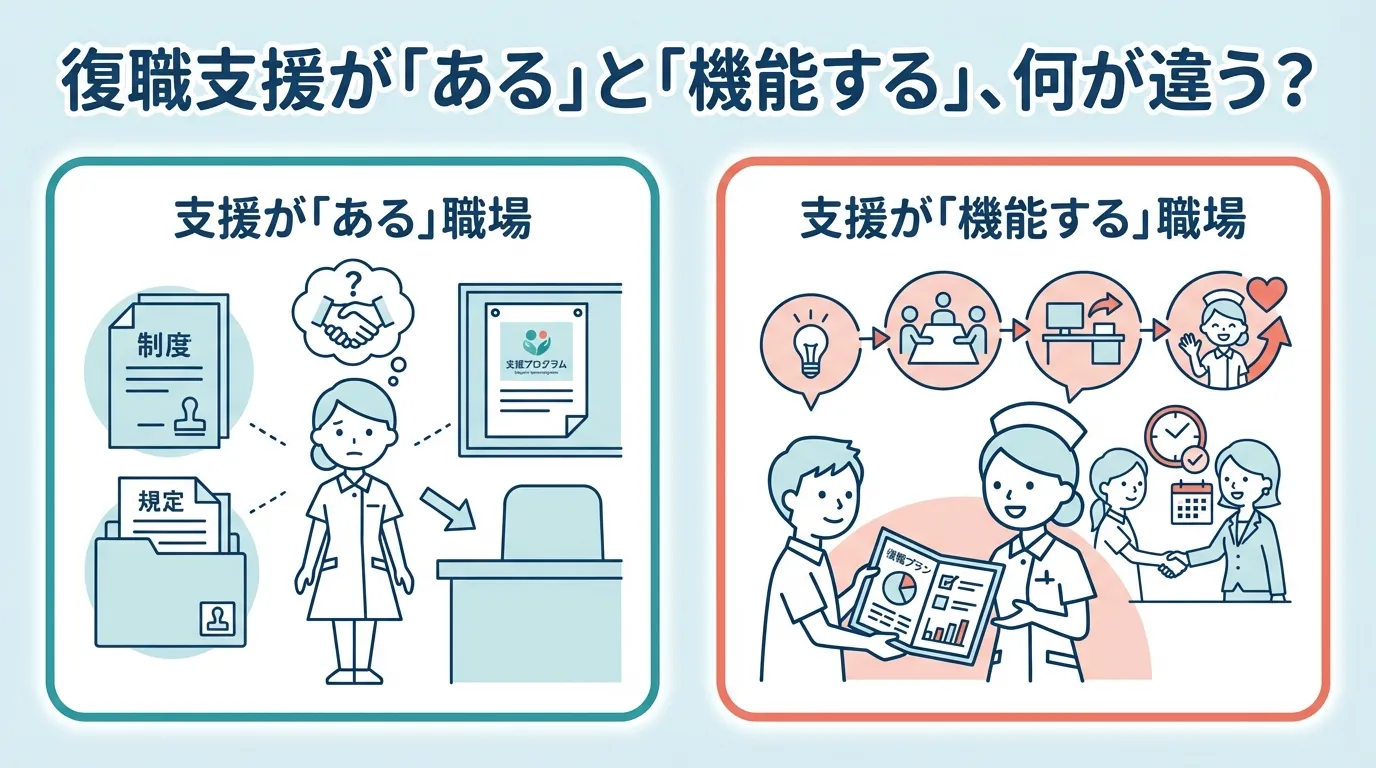 復職支援が「ある」と「機能する」、何が違う？